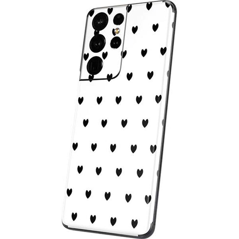 White and Black Hearts Galaxy S21 Ultra 5G Skin